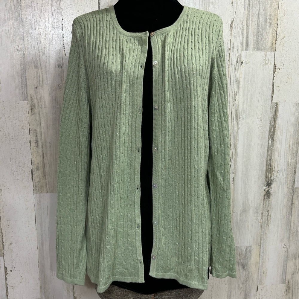 Jaclyn Smith Vintage Cable Knit Button Front Cardigan Sweater
